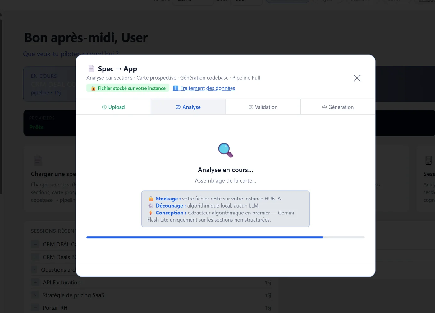 Spec-to-App generation in steps
